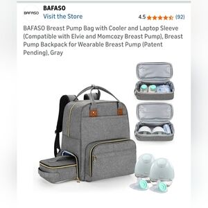 BAFASO Gray Breast Pump Bag with Cooler